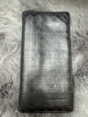 Ferragamo long black wallet